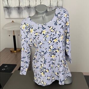 J. Jill Floral Scoop Neck T Top